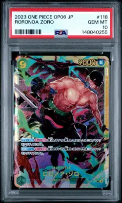 One Piece Japanese OP06 RORONOA ZORO Secret Rare PSA 10 #118 - Image 1