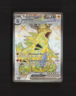 Tyranitar ex 211/197 Obsidian Flames Full Art Ultra Rare Holo Pokemon Card NM - Image 1