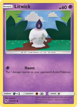 Litwick 101/214 Common Asako Ito SM - Lost Thunder Pokemon Card - Image 1