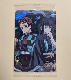 Demon Slayer wafer card Muichiro Tokito & Tanjiro kamado W8-27 SR holo Japanese - Image 1