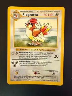 Pokemon Cards TCG: Base Set Shadowless Rare: Pidgeotto NM 22/102 #22 - Image 1