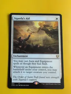 Sigarda's Aid. rare Enchantment. CMR MTG Card. - Image 1