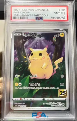 PSA 10 Pikachu 001/028 25th Anniversary Collection Pokemon Card Japanese - Image 1