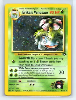 Erika's Venusaur Gym Challenge Holo #004/132 English Pokemon Card - LP - Image 1