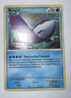 Kyogre Holo 12/95 Call of Legends Pokemon Card – Rare Foil MP WITH SWIRL! - Image 1