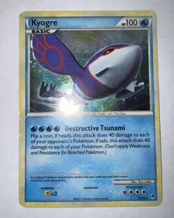Kyogre Holo 12/95 Call of Legends Pokemon Card – Rare Foil MP WITH SWIRL! - Image 2