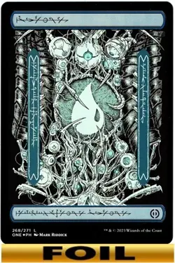 ISLAND ** FOIL PHYREXIAN FULL ART ** #268 - Phyrexia All Will Be One - NM MTG - Image 1