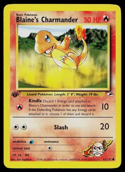 Pokemon Card - Blaine's Charmander Gym Heroes 61/132 1st Edition Common - Image 1