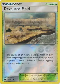 2017 Pokemon REVERSE HOLO DEVOURED FIELD Crimson Invasion 93/111 NM - Image 1