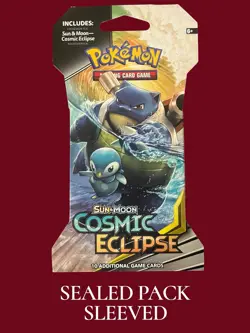 Pokemon Sun & Moon Cosmic Eclipse Booster Pack Blastoise Piplup English SLEEVED - Image 1