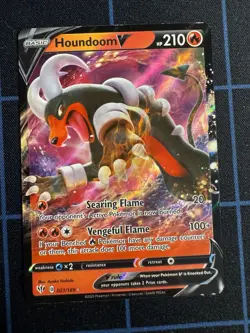 Pokemon Houndoom V 021/189 SWSH03 Darkness Ablaze Ultra Rare Holo - Image 1