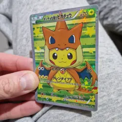 Pokemon Charizard Pikachu Holo Promo Japanese Style Full Art Card - Image 2