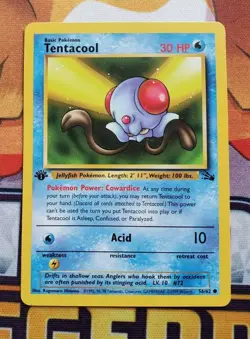 Pokemon 1st First Edition Tentacool 56/62 1999 Fossil WOTC NM Near Mint Common - Image 1