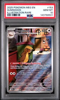 2025 Pokemon Meg En-Mega Evolution #153 Gumshoos Illustration Rare PSA 10 - Image 1