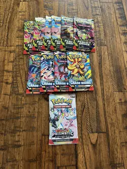 Pokemon Chaos Rising Booster Packs 4, Perfect Order 6 &1 Prismatic Evolution Pk - Image 2