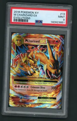 2016 Pokemon XY #13 M Charizard EX Evolutions PSA 9 - Image 1