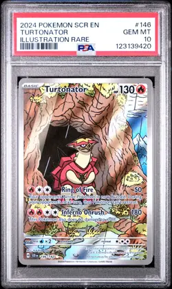 2024 Pokemon SCR EN-Stellar Crown #146 Turtonator Illustration Rare PSA 10 - Image 3