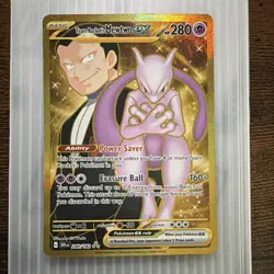 Team Rocket's Mewtwo ex 240/182 Full Art Hyper Rare Holo Destined Rivals - Image 1