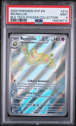 2025 POKEMON SVP EN-SV BLACK STAR PROMO #212 REUNICLUS PSA 9 - Image 1