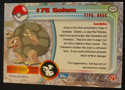 Golem #76 Regular Pokemon Topps Blue Logo TV Animation Edition LP - Image 2