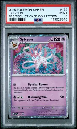 2025 POKEMON SVP EN-SV BLACK STAR PROMO #172 SYLVEON PSA 9 - Image 1