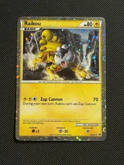 Pokemon Card 2010 Shiny Raikou HGSS19 Black Star Promo Holo Card G - Image 1