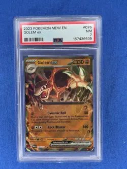 POKEMON CARD GOLEM EX 76 DOUBLE RARE MEW EN SCARLET & VIOLET 151 GRADED PSA 7 - Image 1