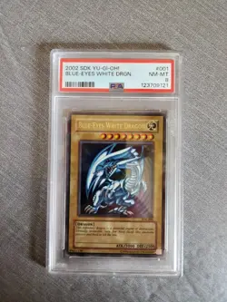 2002 Yu-Gi-Oh Blue-Eyes White Dragon SDK-001 PSA 8 NM-MT Starter Deck Kaiba Card - Image 1