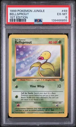 PSA Card EXCELLENT-MINT 6 1999 POKEMON JUNGLE 49 BELLSPROUT 1ST EDITION - Image 1