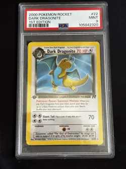 Dark Dragonite 22/82 1st Edition Team Rocket Pokemon Card Psa 9 Non-Holo - Image 1