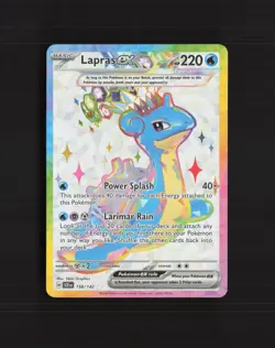 Lapras ex 158/142 Stellar Crown Full Art Ultra Rare Holo Pokemon Card LP - Image 1