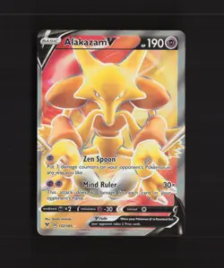 Alakazam V 172/185 Vivid Voltage Full Art Ultra Rare OFFCENTER Pokemon Card LP - Image 1