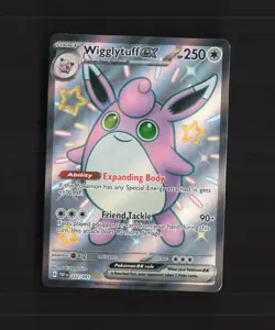 Wigglytuff ex 222/091 Paldean Fates Full Art Shiny Holo Rare Pokemon Card LP - Image 1
