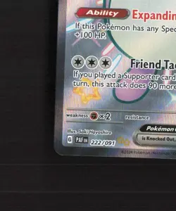 Wigglytuff ex 222/091 Paldean Fates Full Art Shiny Holo Rare Pokemon Card LP - Image 5