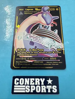2020 POKEMON Lapras Vmax Hp320 Rainbow Black Foil Fan Art Card NM-MT - Image 1