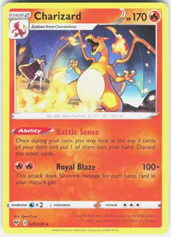 Charizard 025/185 Rare Vivid Voltage Pokemon Near Mint - Image 1