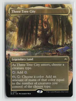 Three Tree City 0337 Borderless Bloomburrow BLB MTG Magic - Image 1
