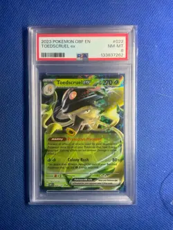 2023 Pokemon Obsidian Flames Full Art Holo Toedscruel Ex 22/197 PSA 8 - Image 1