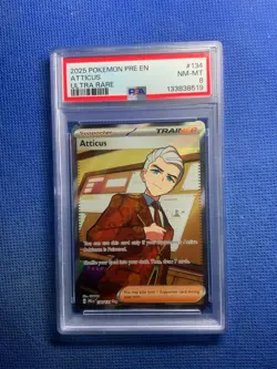 2025 POKEMON PRE EN-PRISMATIC EVOLUTIONS ULTRA RARE #134 ATTICUS PSA 8 - Image 1