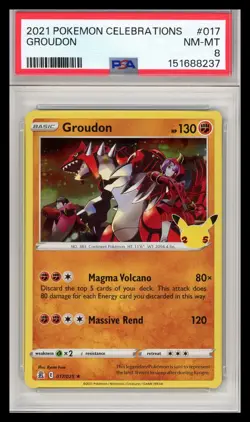 2021 Pokemon Groudon Celebrations #017 PSA 8 - Image 1