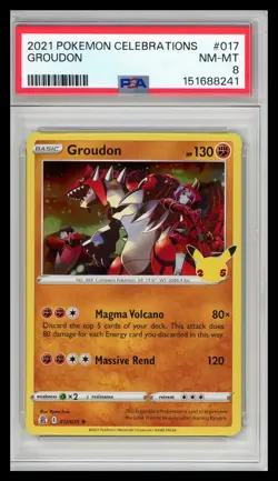 2021 Pokemon Groudon Celebrations #017 PSA 8 - Image 1