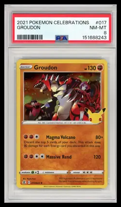 2021 Pokemon Groudon Celebrations #017 PSA 8 - Image 1