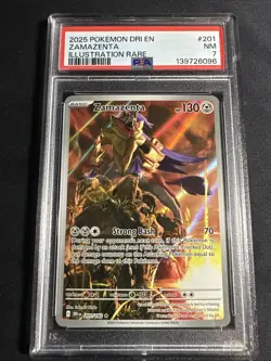 2025 Pokemon Destined Rivals Zamazenta #201/182 PSA 7 - Image 1