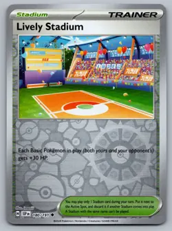2024 Pokemon Surging Sparks Lively Stadium 180/191 Reverse Holo - Image 1