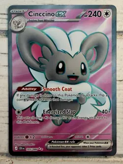 Pokemon Chaos Rising Cinccino EX #105/086 ME04: Ultra Rare Full Art NM/MINT!! - Image 1