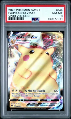 Pokemon Vivid Voltage Full Art Pikachu VMAX PSA 8 - Image 1