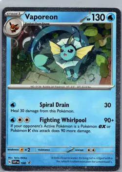 Vaporeon (Cosmos Holo) 168 Scarlet & Violet Promo Pokemon TCG Holo P NM - Image 1