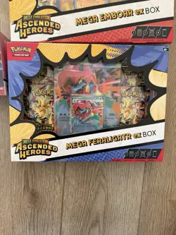 Pokemon Mega Emboar & Feraligatr ex Box Set & Ascended Heroes Booster Bundle - Image 3
