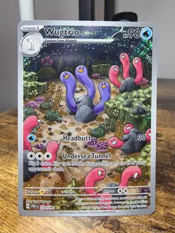 WUGTRIO 224/091 PALDEAN FATES POKEMON (ILLUSTRATION RARE, NM) - Image 1