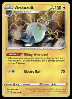 Arctozolt 066/189 Holo Rare Darkness Ablaze Pokemon Holo Near Mint - Image 1